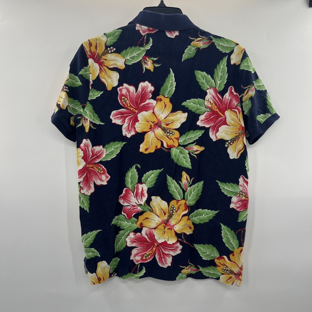 Polo Ralph Lauren Vintage Hibiscus Polo Shirt Mens S Floral Hawaiin Classic Fit - Picture 3 of 8